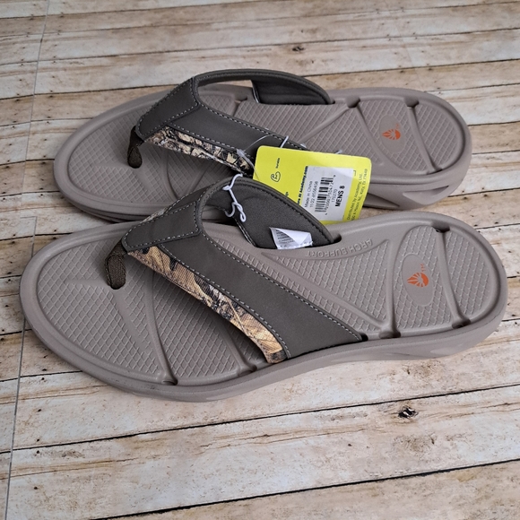 O'Rageous ReelTree Khaki Flip Flop Arch Support Flip flop Thong Sandals Sz 8 - Picture 4 of 11